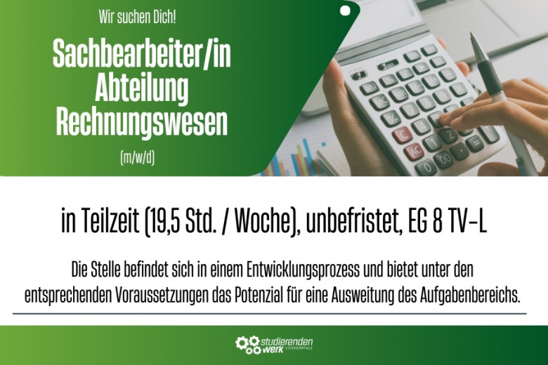 Wir suchen Dich als Sachbearbeiter/in Abteilung Rechnungswesen (m/w/d)
